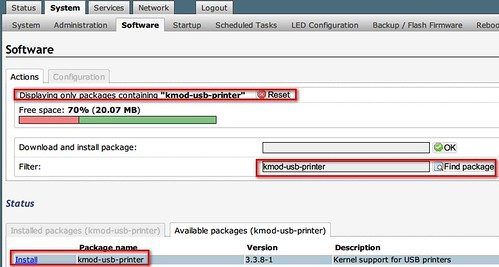 openwrt printer driver